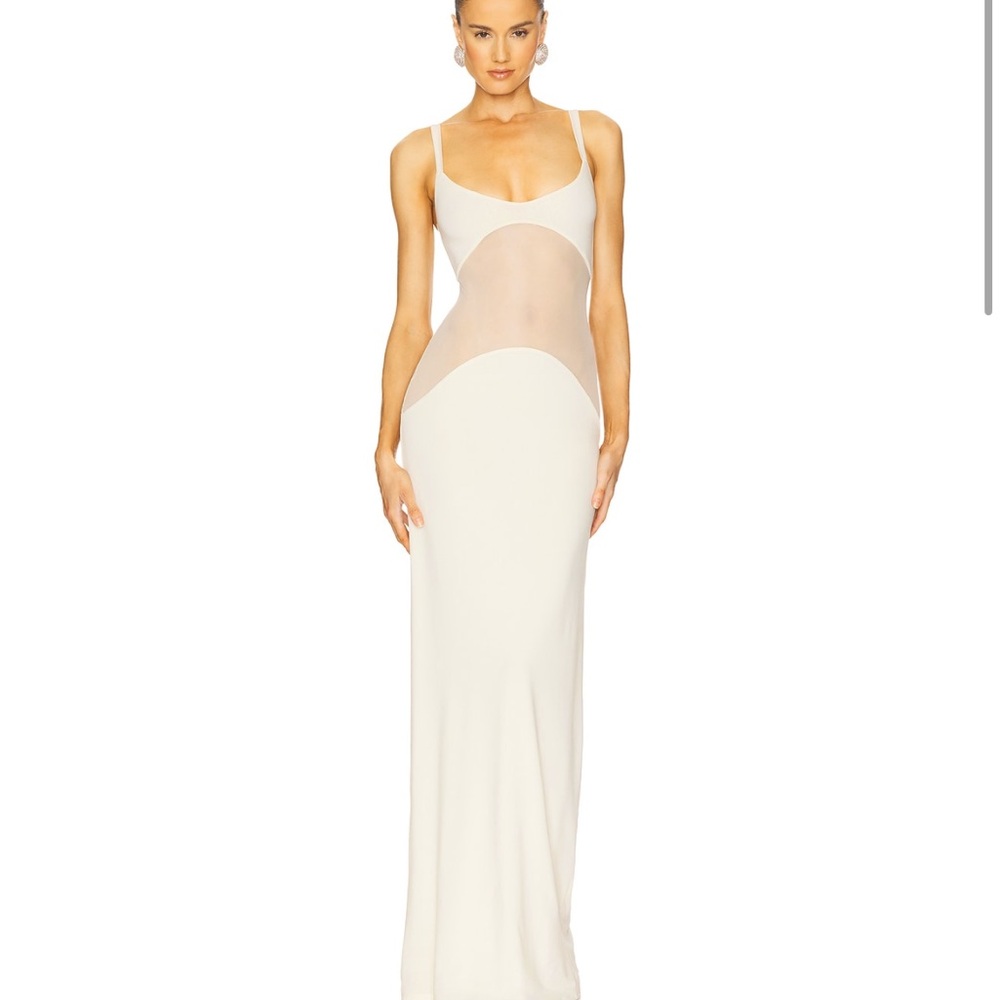 HELSA Sheer Curve Maxi dress